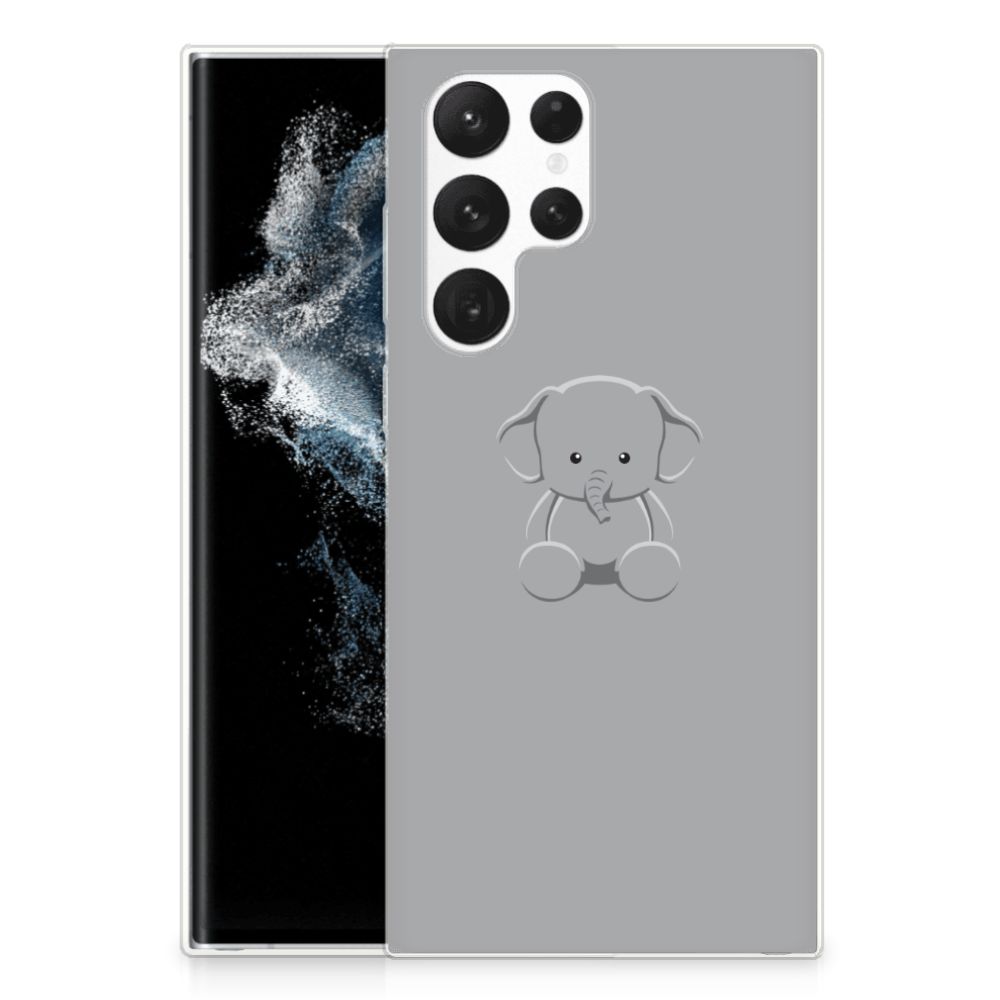 Samsung Galaxy S22 Ultra Telefoonhoesje met Naam Grijs Baby Olifant B2C Telecom