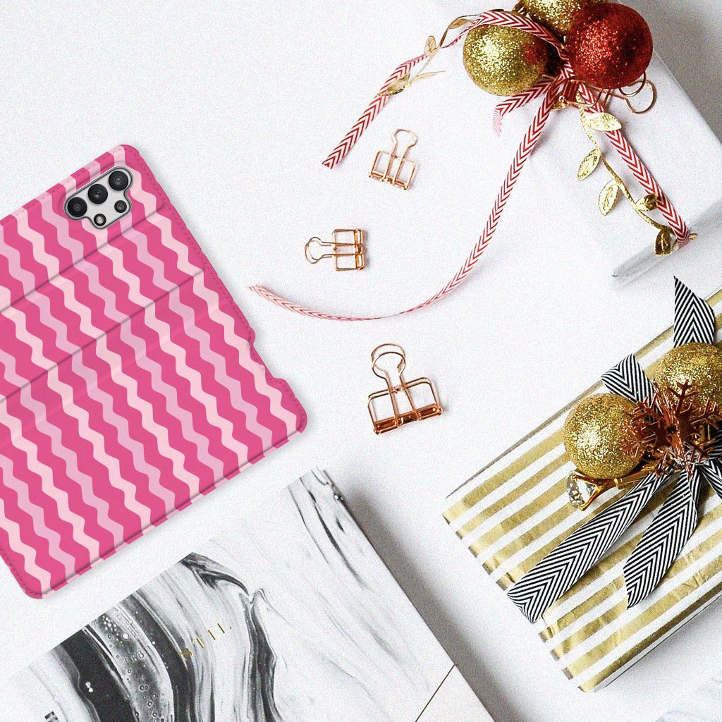 Samsung Galaxy A32 5G Hoesje met Magneet Waves Pink - B2C Telecom