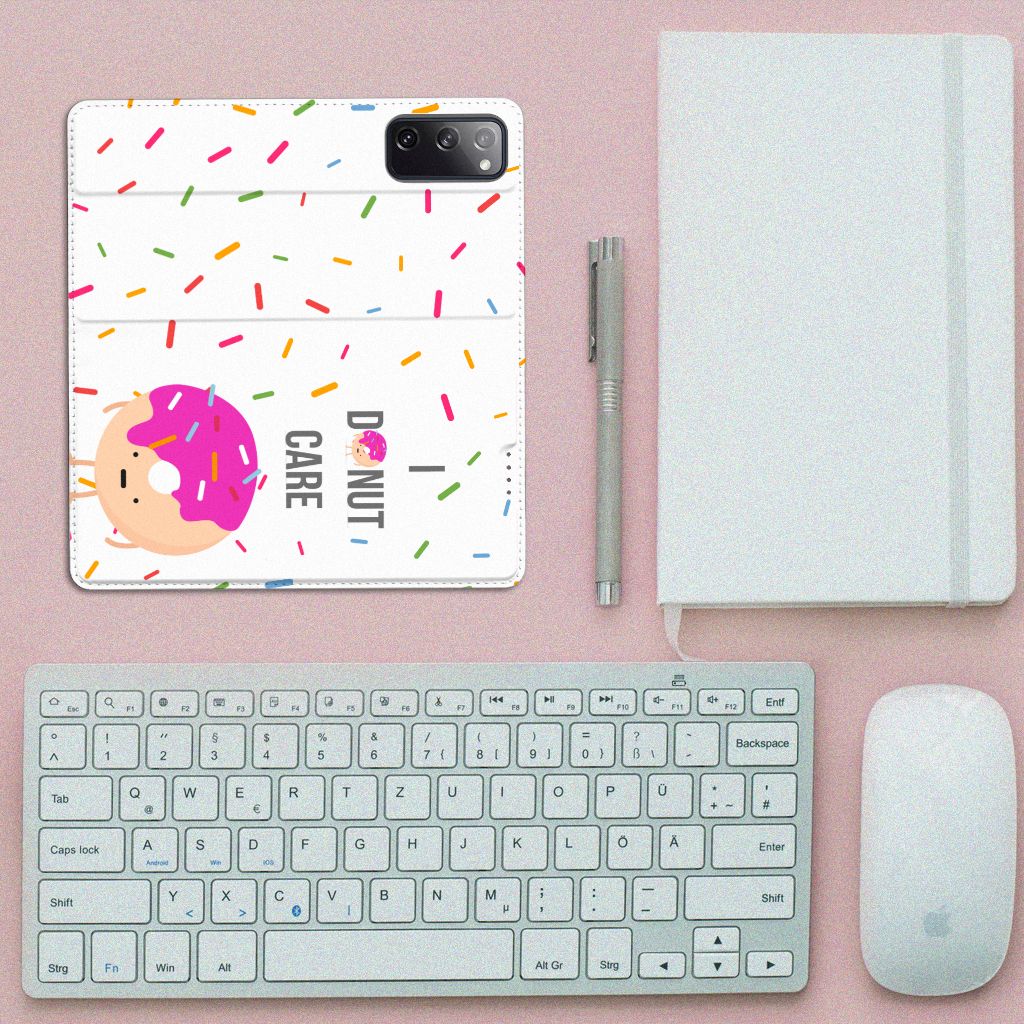 Samsung Galaxy S20 FE Flip Style Cover Donut Roze - B2C Telecom