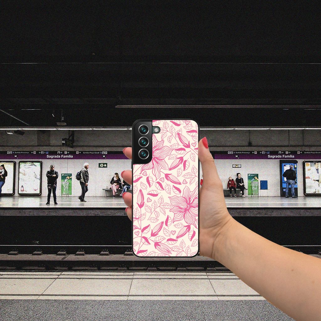 Samsung Galaxy S22 Plus Bloemen Hoesje Pink Flowers B2C Telecom