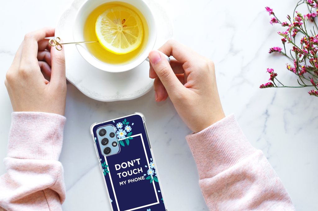 Samsung Galaxy A73 Anti Shock Case Flowers Blue DTMP B2C Telecom