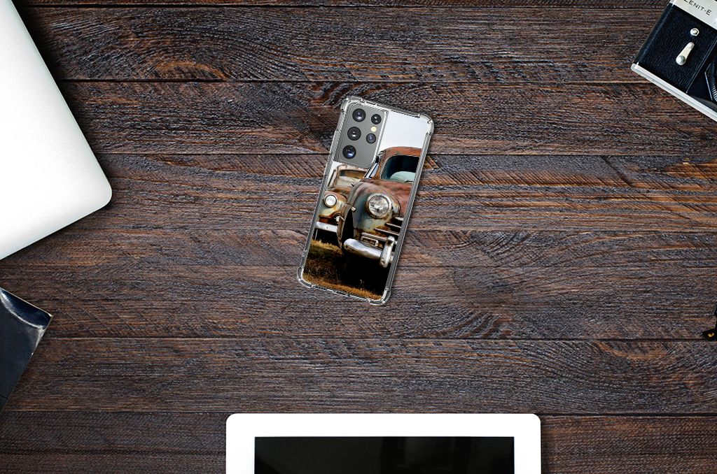 Samsung Galaxy S21 Ultra Anti-shock Hoesje met foto Vintage Auto B2C Telecom