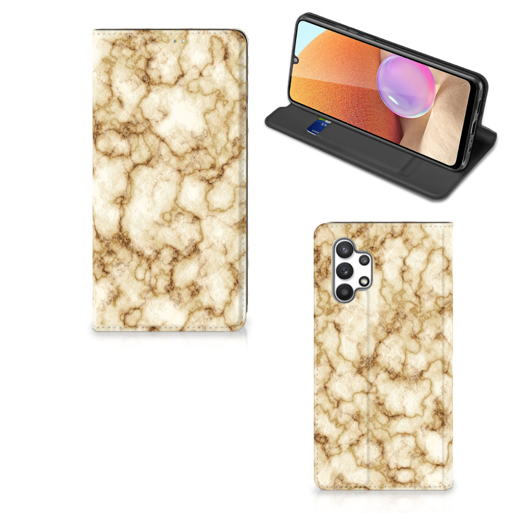 Samsung Galaxy A32 4G | A32 5G Enterprise Editie Standcase Marmer Goud - B2C Telecom