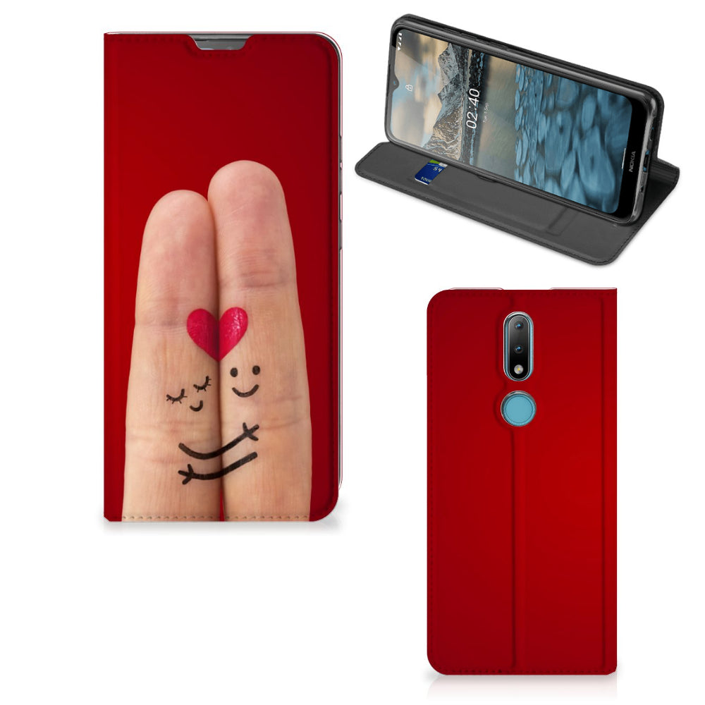 Nokia 2.4 Hippe Standcase Liefde - Origineel Romantisch Cadeau