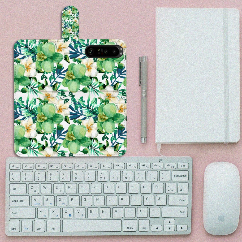 Sony Xperia 1 III Hoesje Orchidee Groen