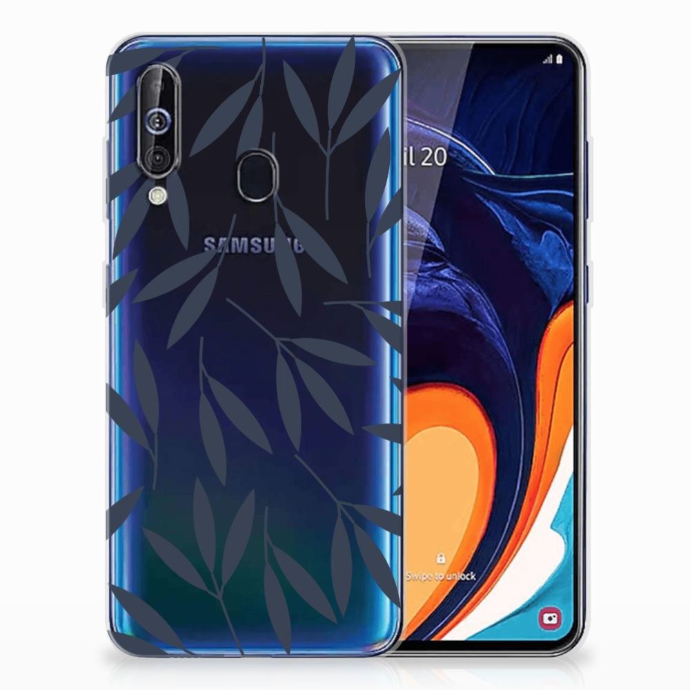 Samsung Galaxy A60 TPU Case Leaves Blue
