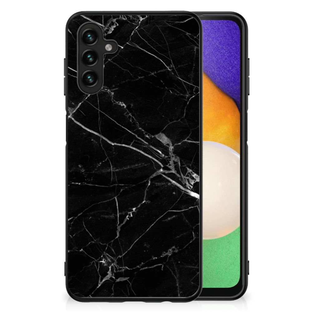 Samsung Galaxy A13 5G | A04s Marmeren Print Telefoonhoesje Marmer Zwart - Origineel Cadeau Vader