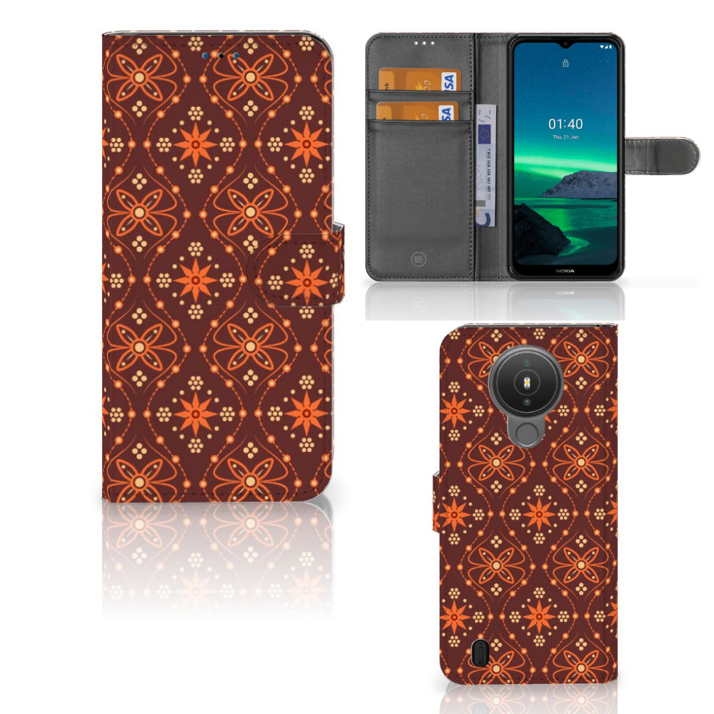 Nokia 1.4 Telefoon Hoesje Batik Brown