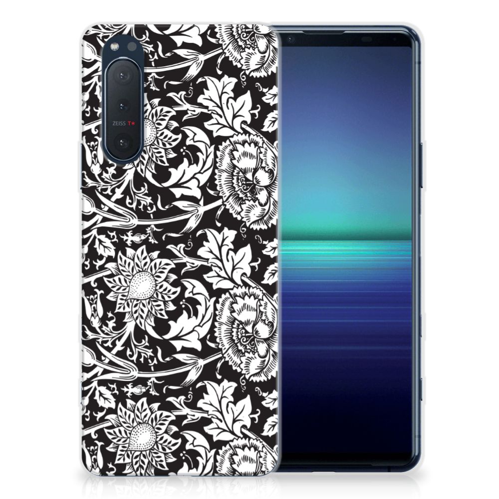 Sony Xperia 5II TPU Case Black Flowers