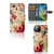 Hoesje voor Apple iPhone 14 Bloemen met prachtig bloemen design en ruimte voor drie pasjes.