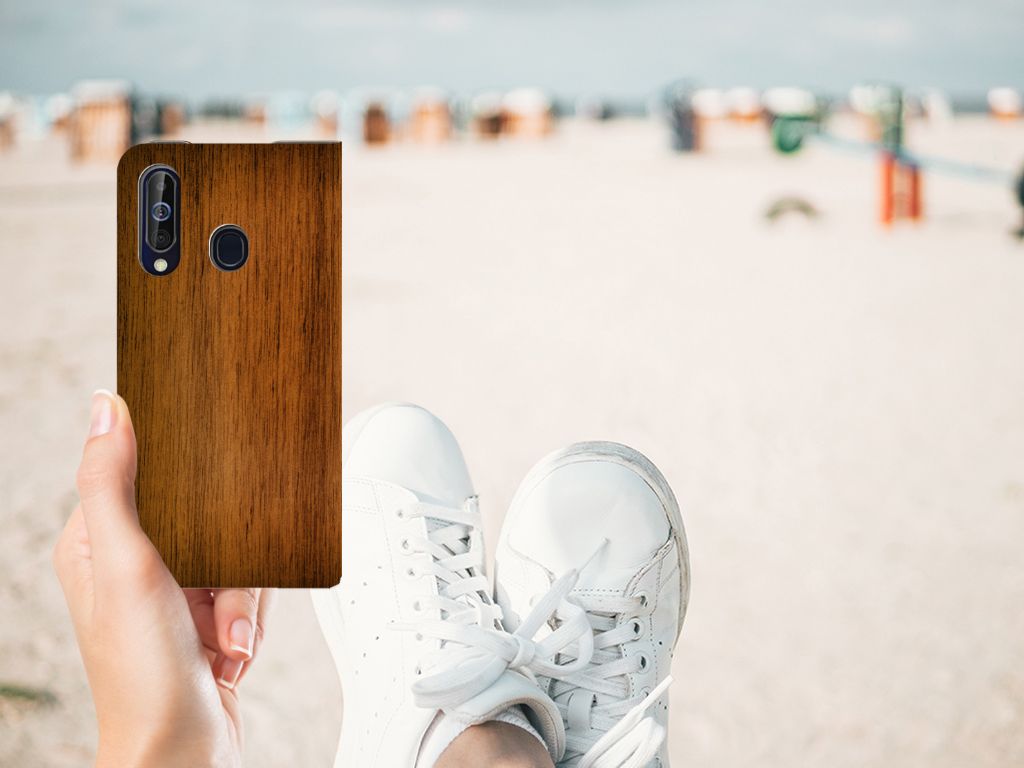 Samsung Galaxy A60 Book Wallet Case Donker Hout