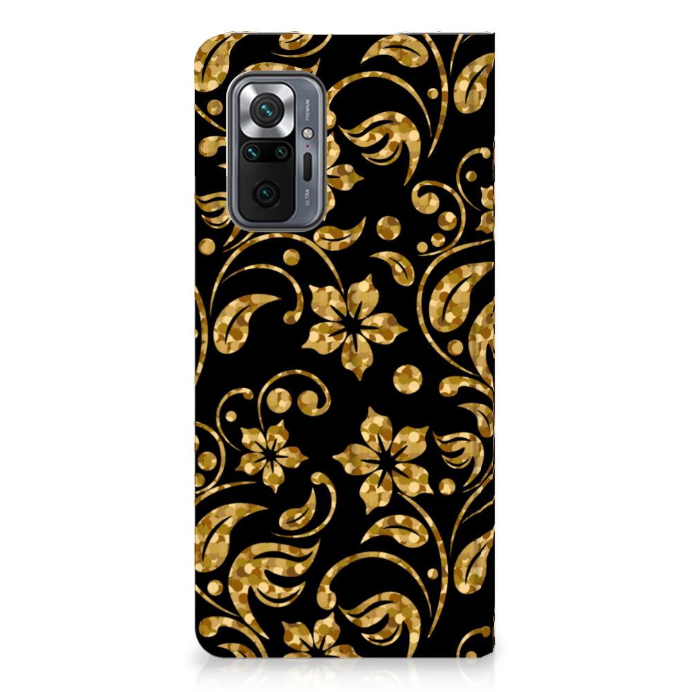 Xiaomi Redmi Note 10 Pro Smart Cover Gouden Bloemen - B2C Telecom