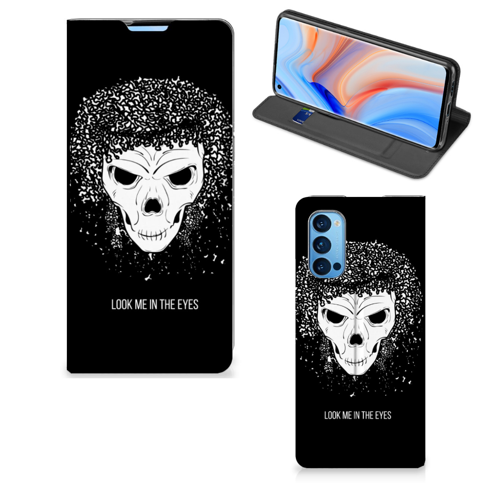 Mobiel BookCase OPPO Reno4 Pro 5G Skull Hair - B2C Telecom