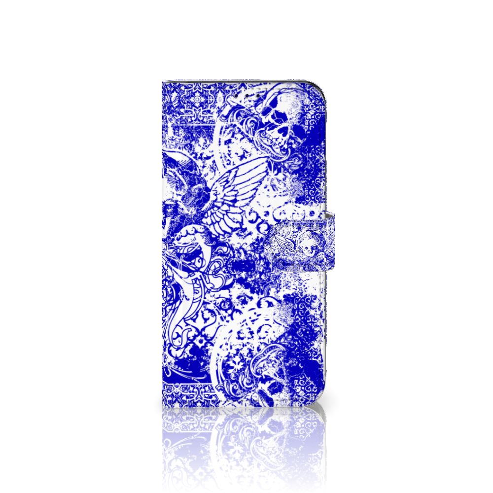 Telefoonhoesje met Naam OnePlus Nord CE 2 Angel Skull Blauw