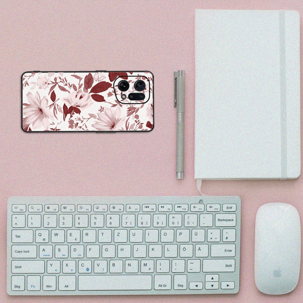 Kleurrijke Telefoonhoesje OPPO Find X5 Watercolor Flowers B2C Telecom