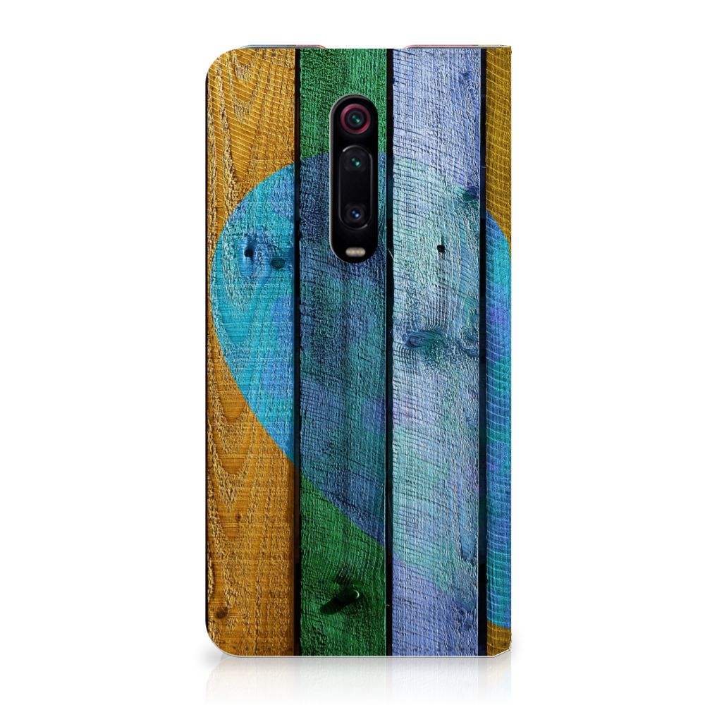 Xiaomi Redmi K20 Pro Book Wallet Case Wood Heart - Cadeau voor je Vriend - B2C Telecom