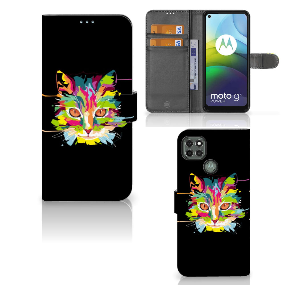 Motorola Moto G9 Power Leuk Hoesje Cat Color