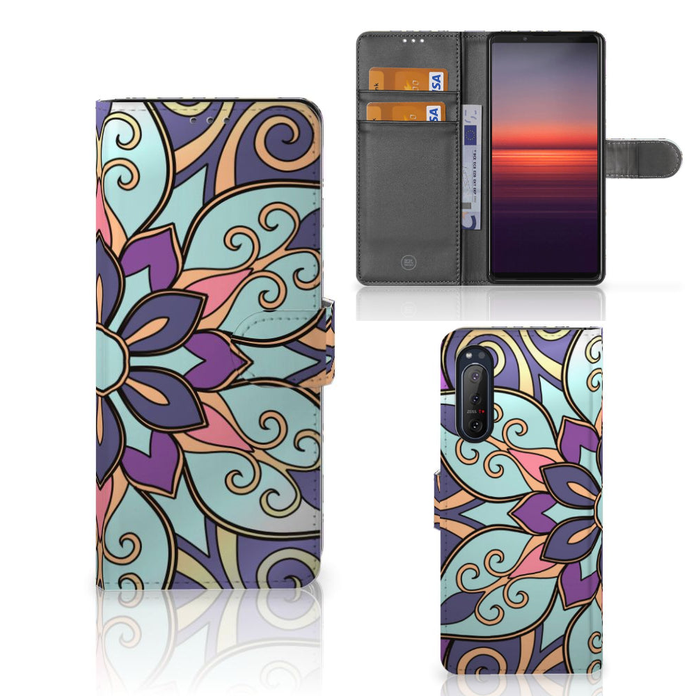 Sony Xperia 5II Hoesje Purple Flower