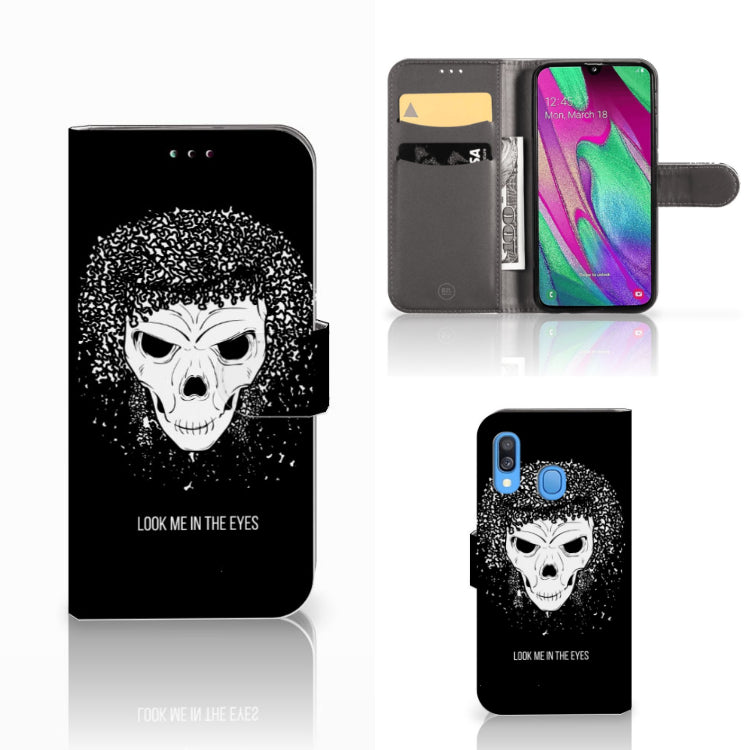 Telefoonhoesje met Naam Samsung Galaxy A40 Skull Hair