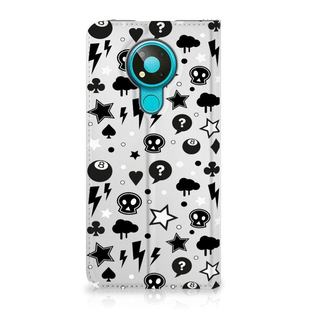 Mobiel BookCase Nokia 3.4 Silver Punk - B2C Telecom