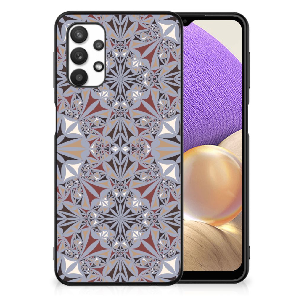 Samsung Galaxy A32 5G Marmeren Print Telefoonhoesje Flower Tiles B2C Telecom