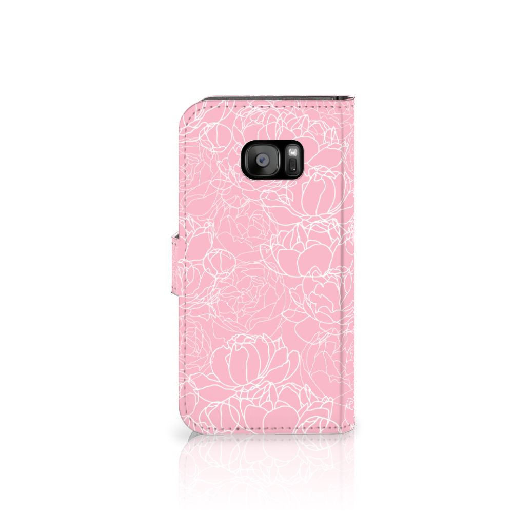 Samsung Galaxy S7 Edge Hoesje White Flowers
