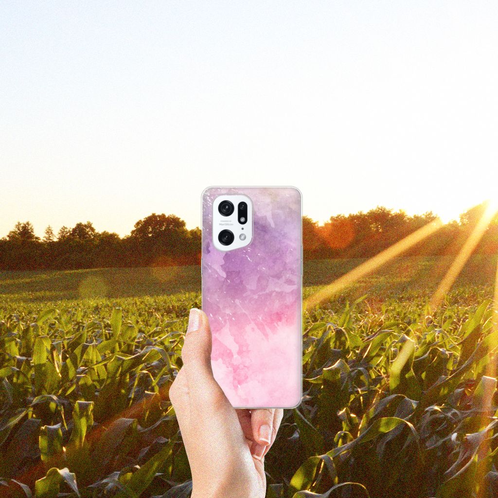 Hoesje maken OPPO Find X5 Pro Pink Purple Paint B2C Telecom