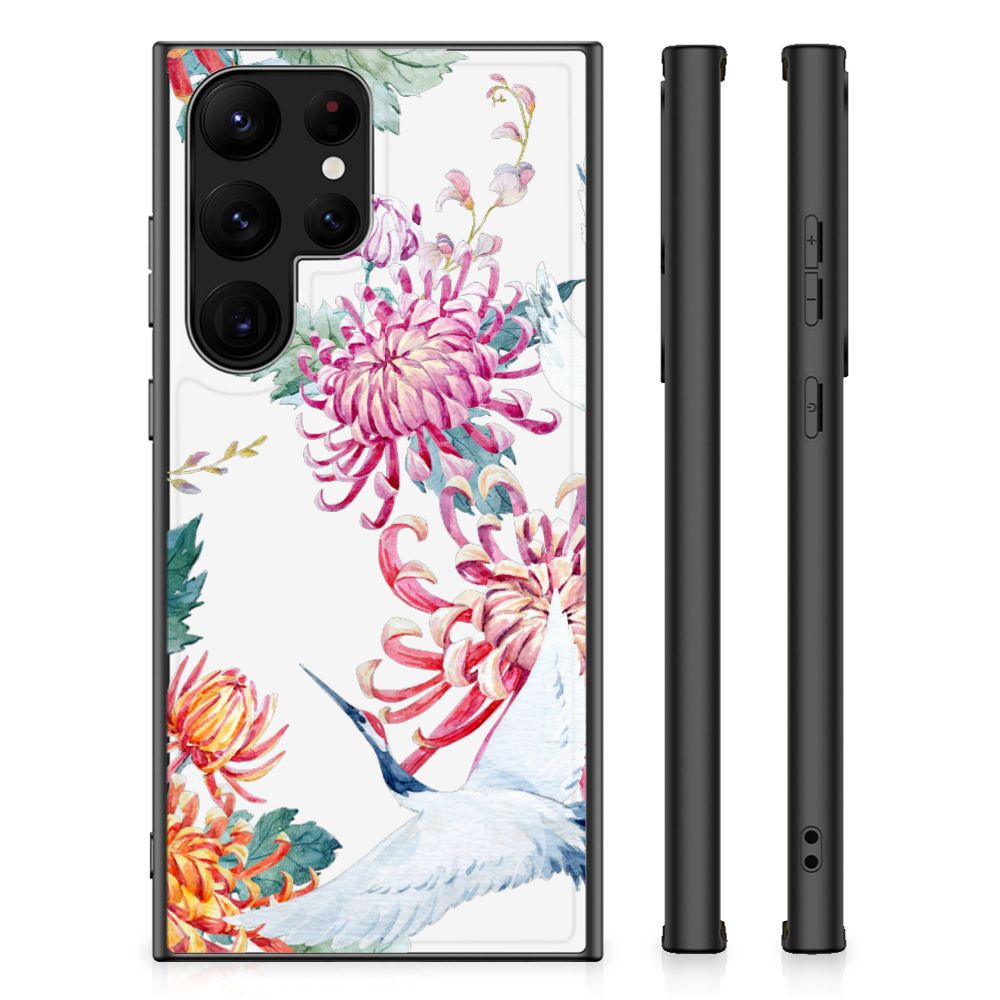 Samsung Galaxy S23 Ultra Dierenprint Telefoonhoesje Bird Flowers