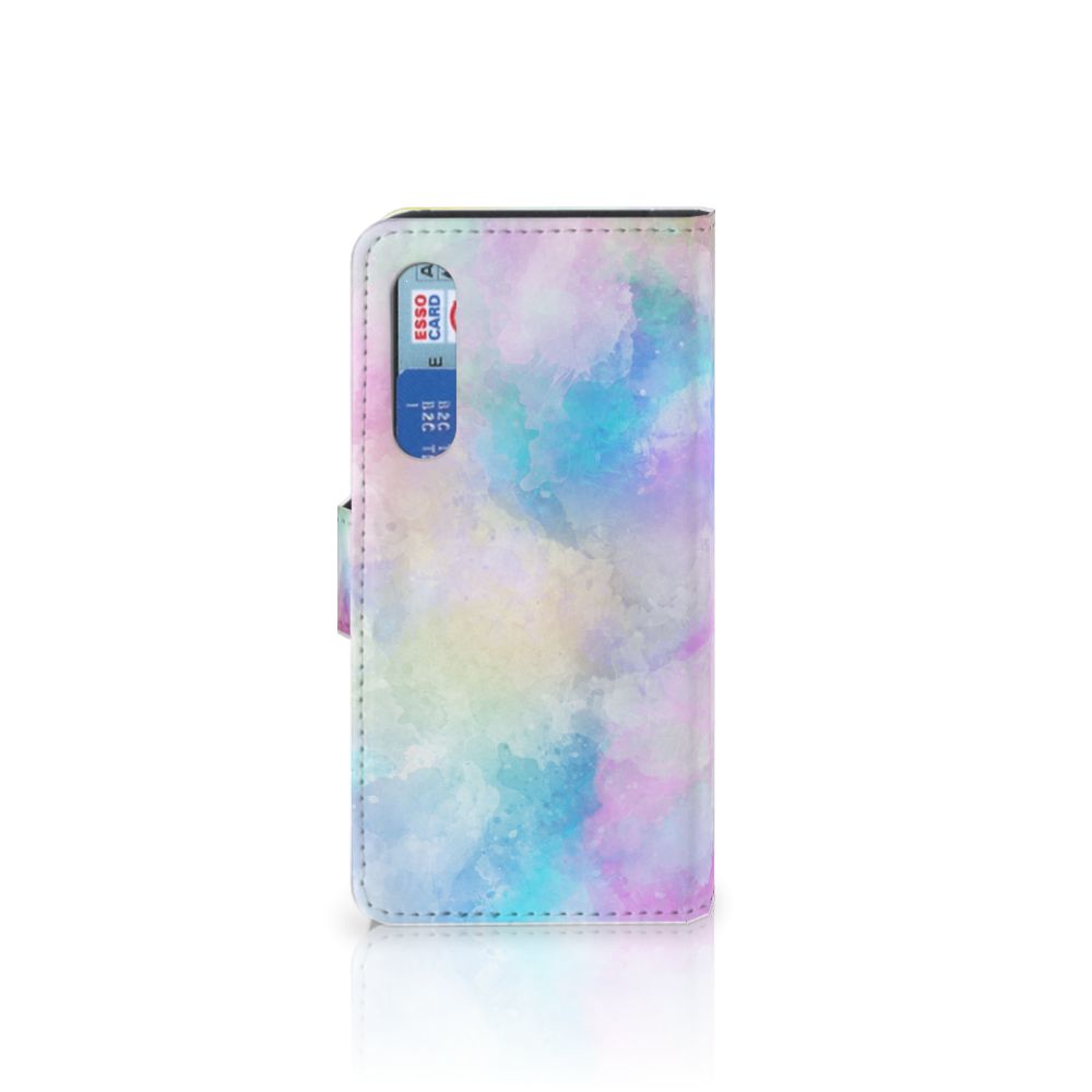 Hoesje Xiaomi Mi 9 SE Watercolor Light met pastelkleuren en pasjeshouder.