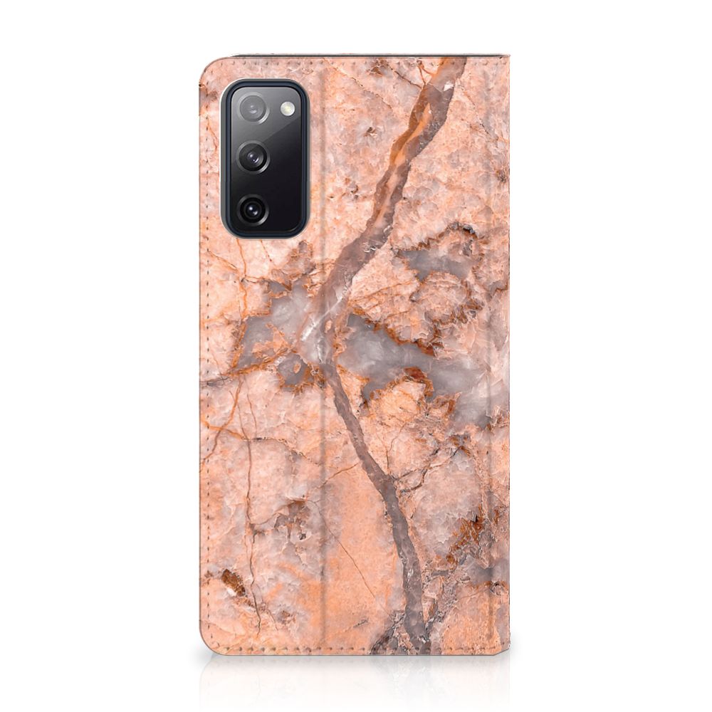 Samsung Galaxy S20 FE Standcase Marmer Oranje - B2C Telecom