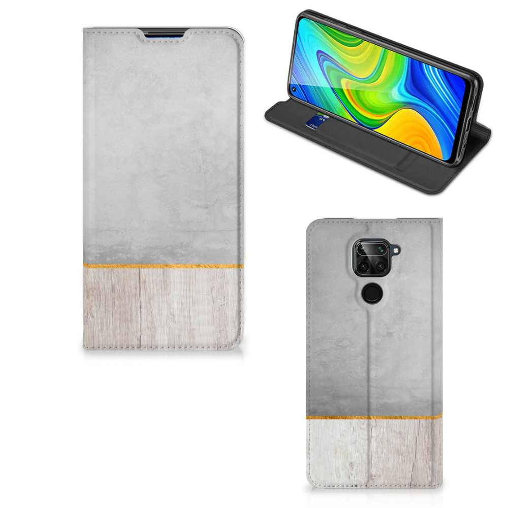 Xiaomi Redmi Note 9 Book Wallet Case Wood Concrete - B2C Telecom
