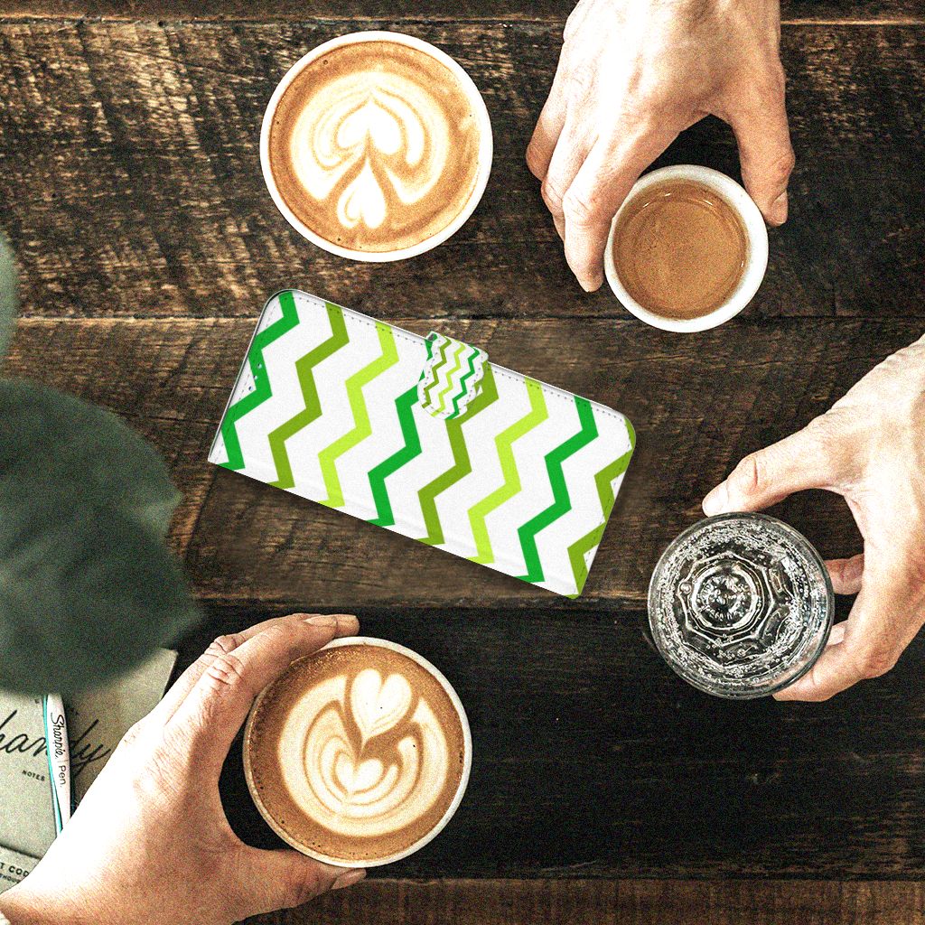 Motorola Moto G9 Power Telefoon Hoesje Zigzag Groen