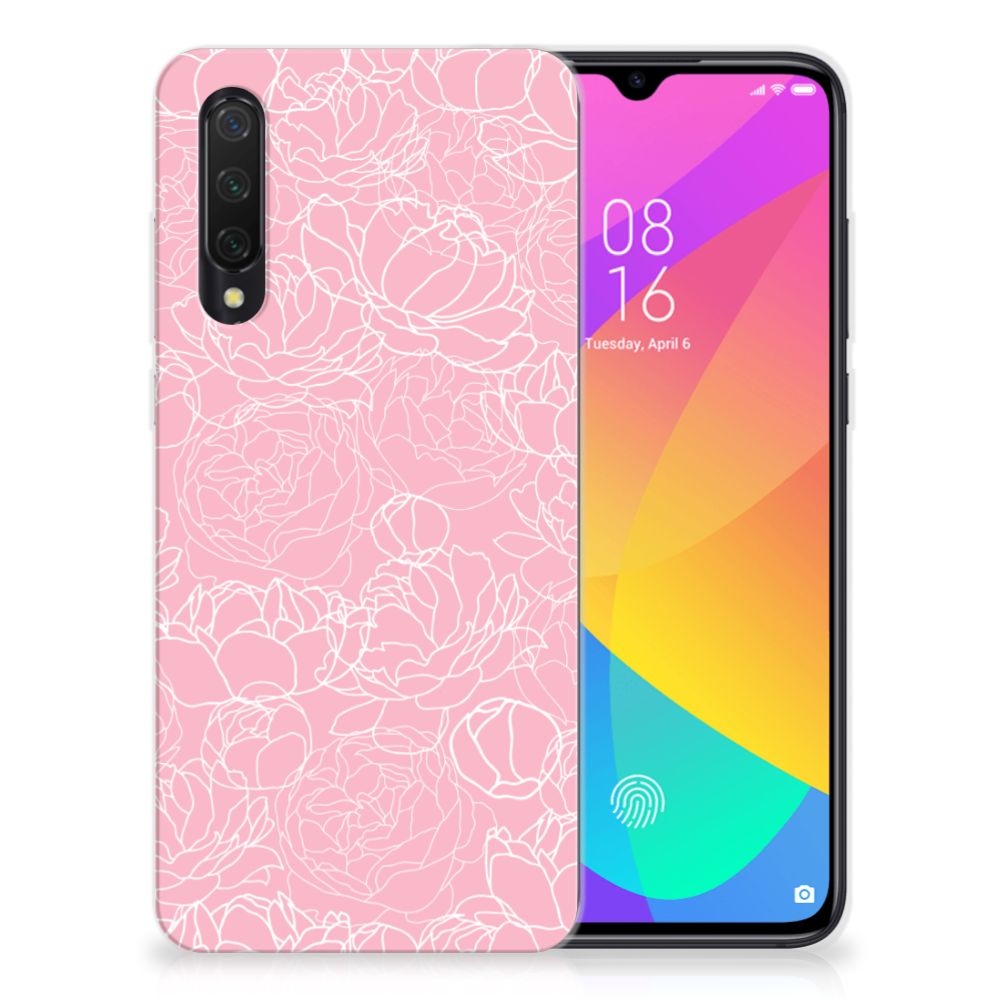 Xiaomi Mi 9 Lite TPU Case White Flowers