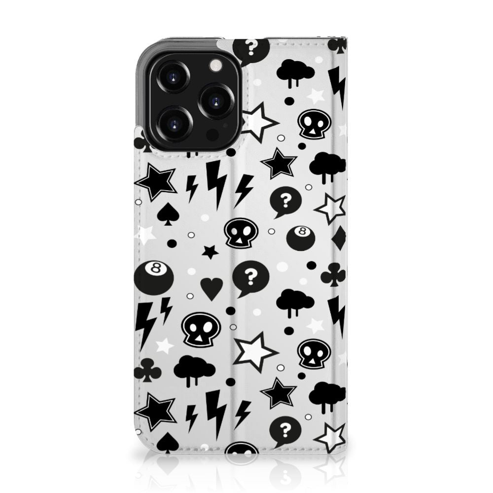 Mobiel BookCase iPhone 13 Pro Max Silver Punk - B2C Telecom