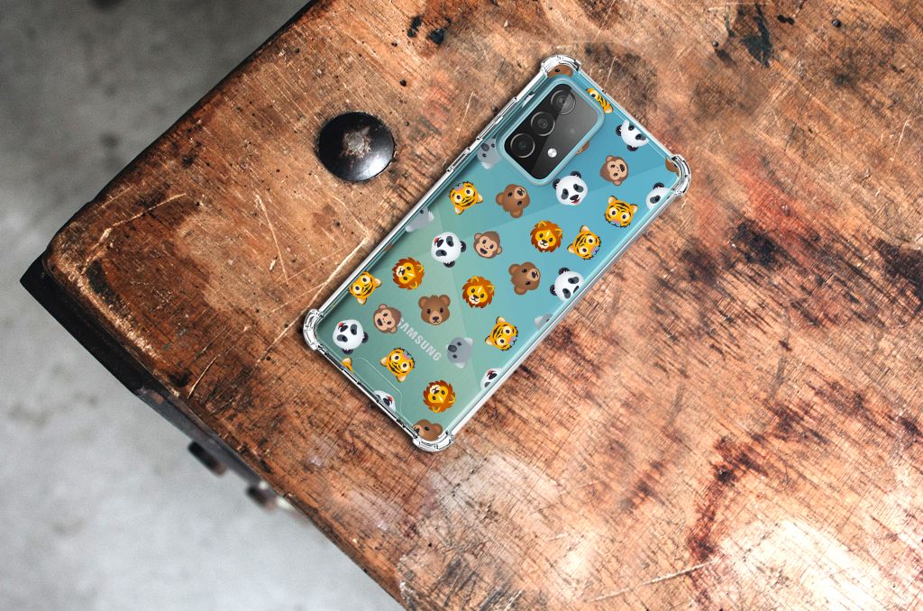 Doorzichtige Silicone Hoesje voor Samsung Galaxy A52 4G/5G Dieren Emojis - B2C Telecom