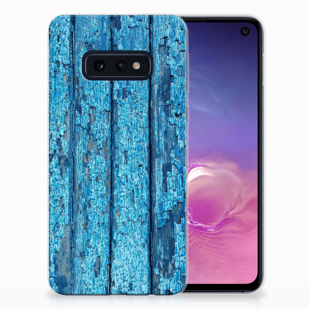 Samsung Galaxy S10e Bumper Hoesje Wood Blue
