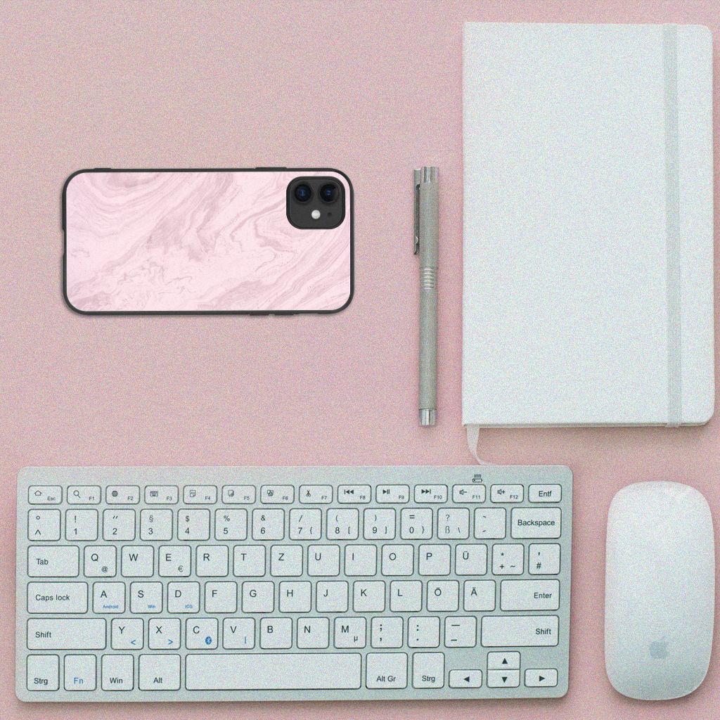 iPhone 11 Marmeren Print Telefoonhoesje Marble Pink - Origineel Cadeau Vriendin B2C Telecom