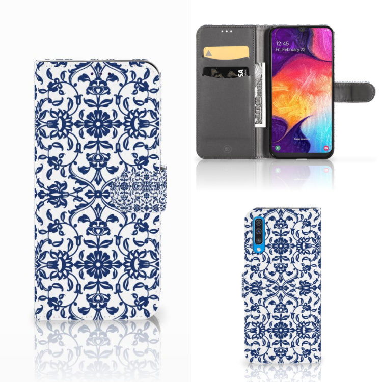 Samsung Galaxy A50 Hoesje Flower Blue