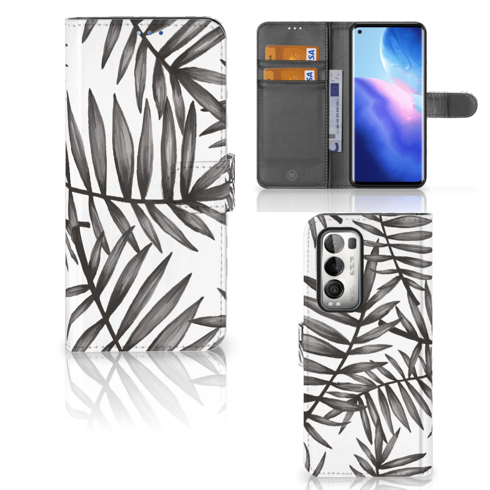 OPPO Find X3 Neo 5G Hoesje Leaves Grey