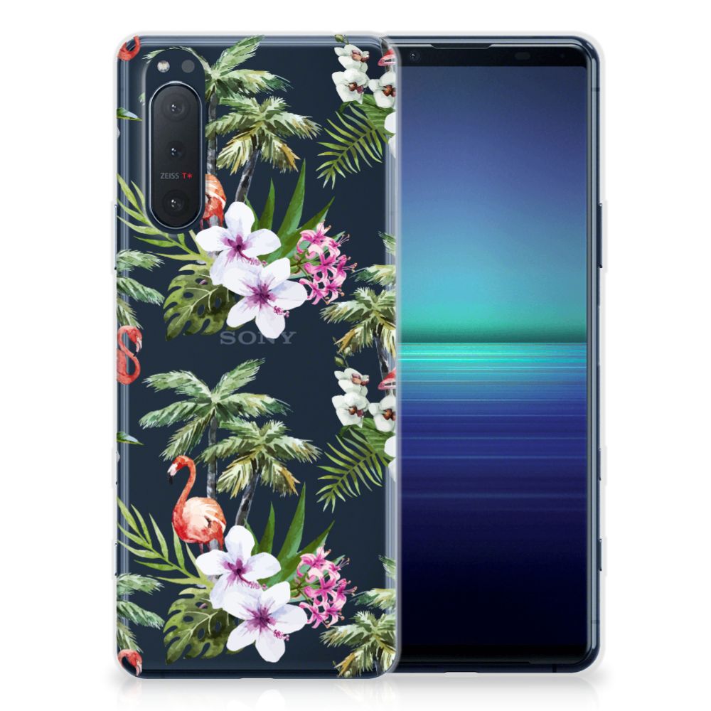 Sony Xperia 5II TPU Hoesje Flamingo Palms