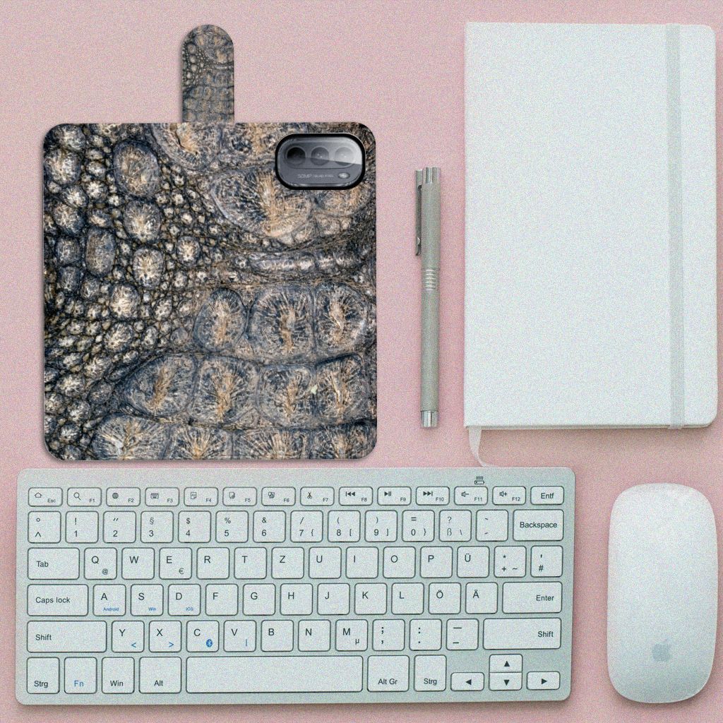 Motorola Moto G31 | G41 Telefoonhoesje met Pasjes Krokodillenprint