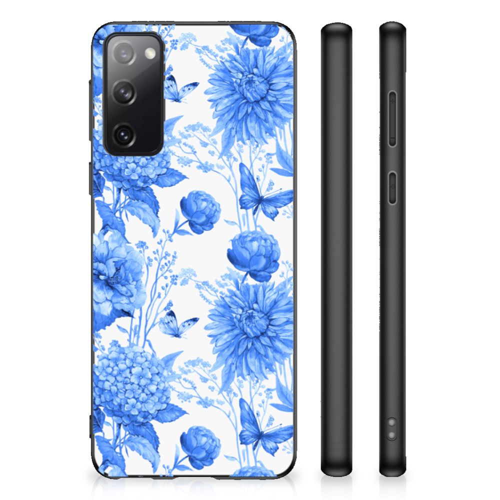 Skin Case voor Samsung Galaxy S20 Flowers Blue