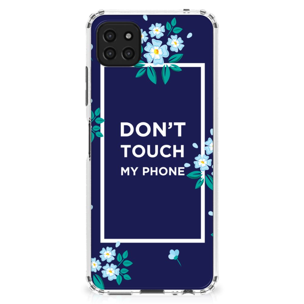 Samsung Galaxy A22 5G Anti Shock Case Flowers Blue DTMP B2C Telecom