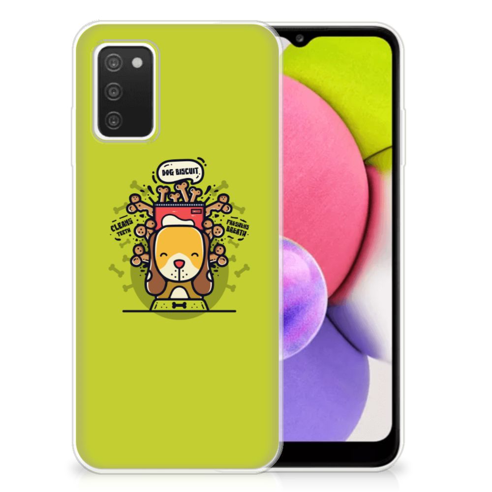 Samsung Galaxy A03S Telefoonhoesje met Naam Doggy Biscuit B2C Telecom