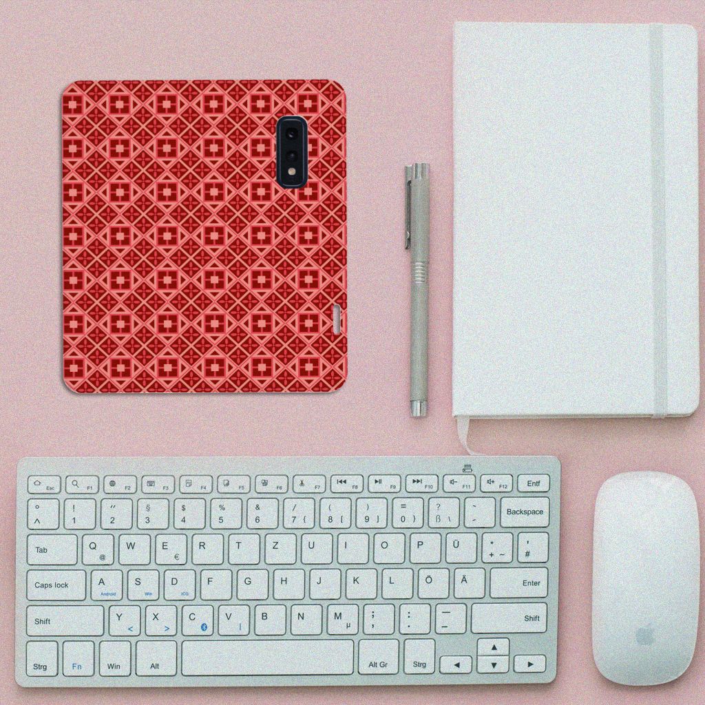 Samsung Galaxy S10e Hoesje met Magneet Batik Rood