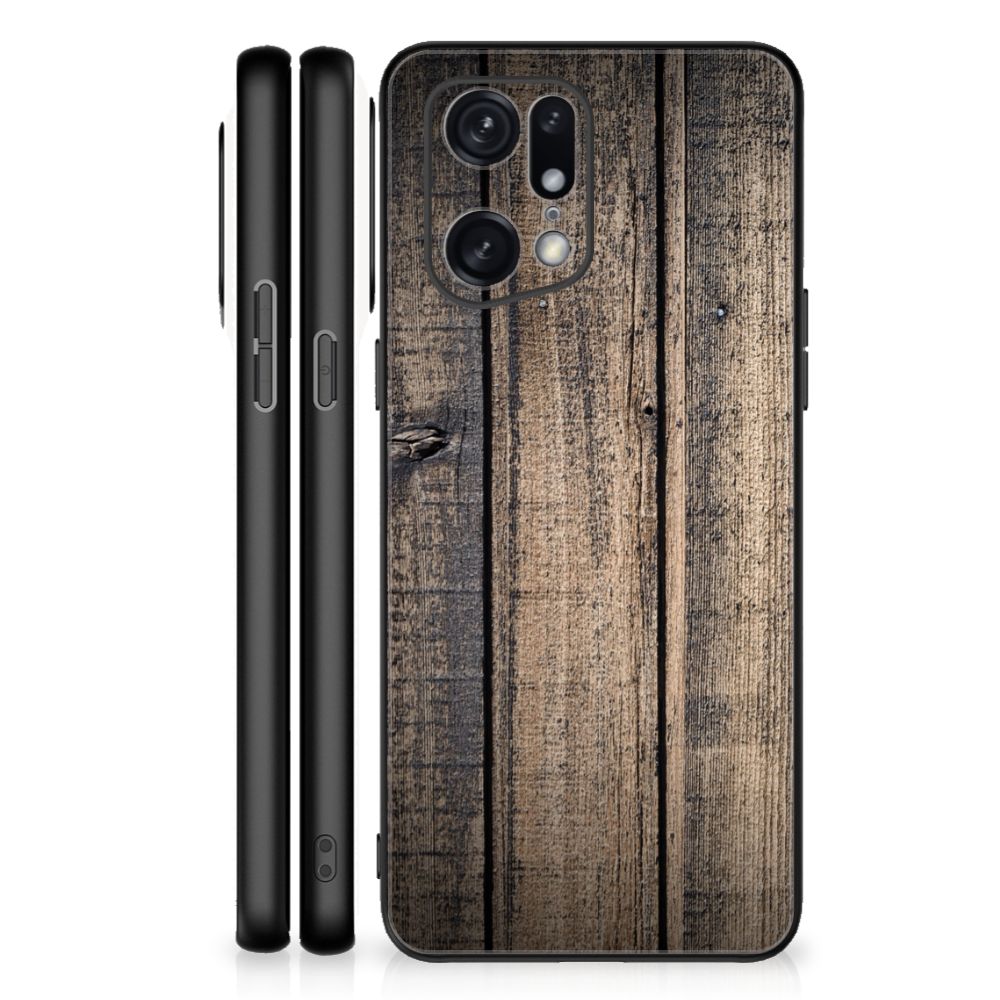 OPPO Find X5 Pro Houten Print Telefoonhoesje Steigerhout B2C Telecom
