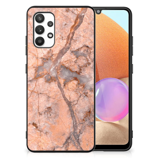 Samsung Galaxy A32 4G | A32 5G Enterprise Editie Marmeren Print Telefoonhoesje Marmer Oranje B2C Telecom
