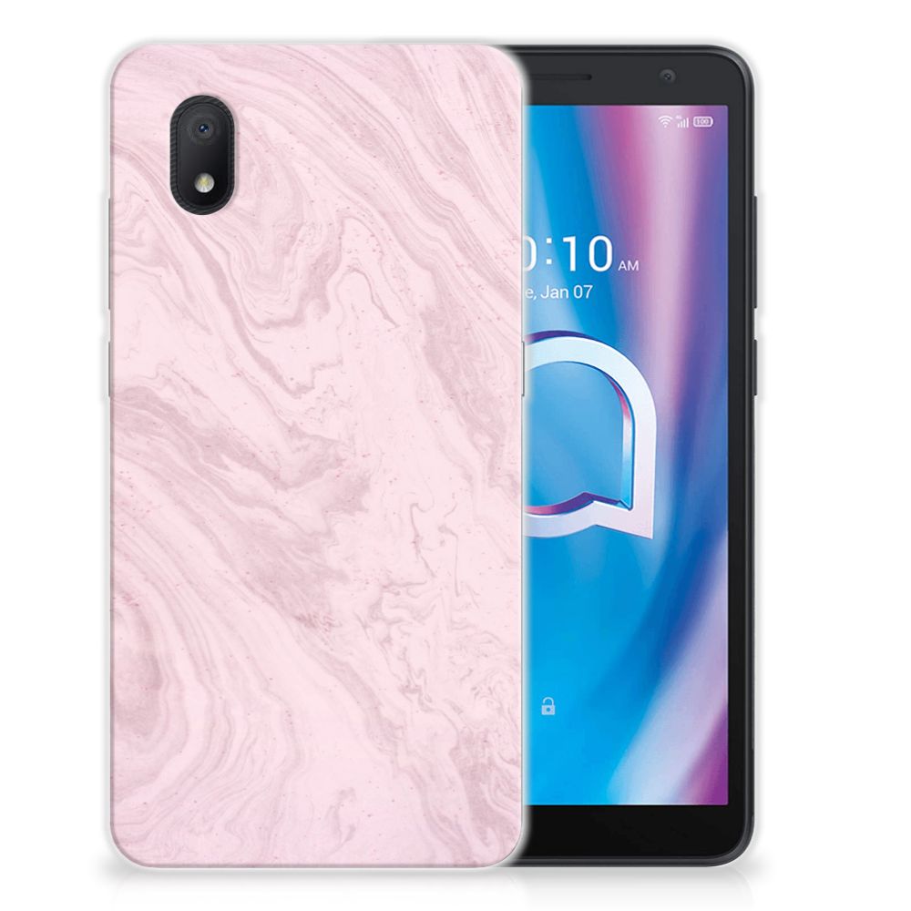 Alcatel 1B (2020) TPU Siliconen Hoesje Marble Pink - Origineel Cadeau Vriendin