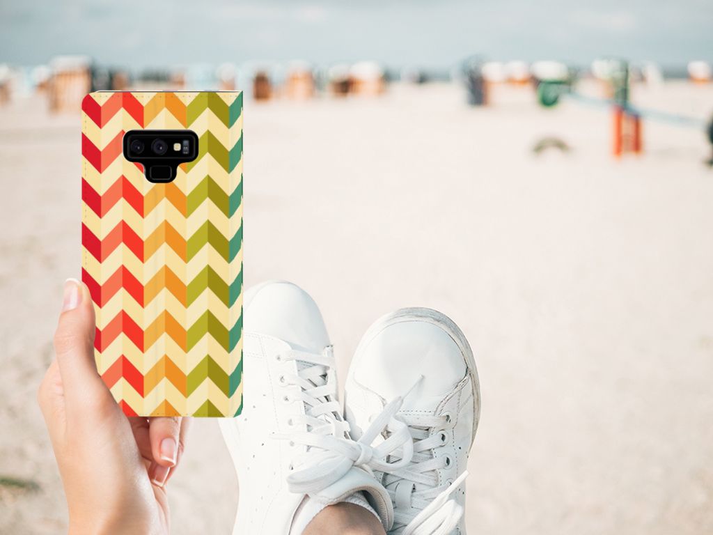 Samsung Galaxy Note 9 Hoesje met Magneet Zigzag Multi Color