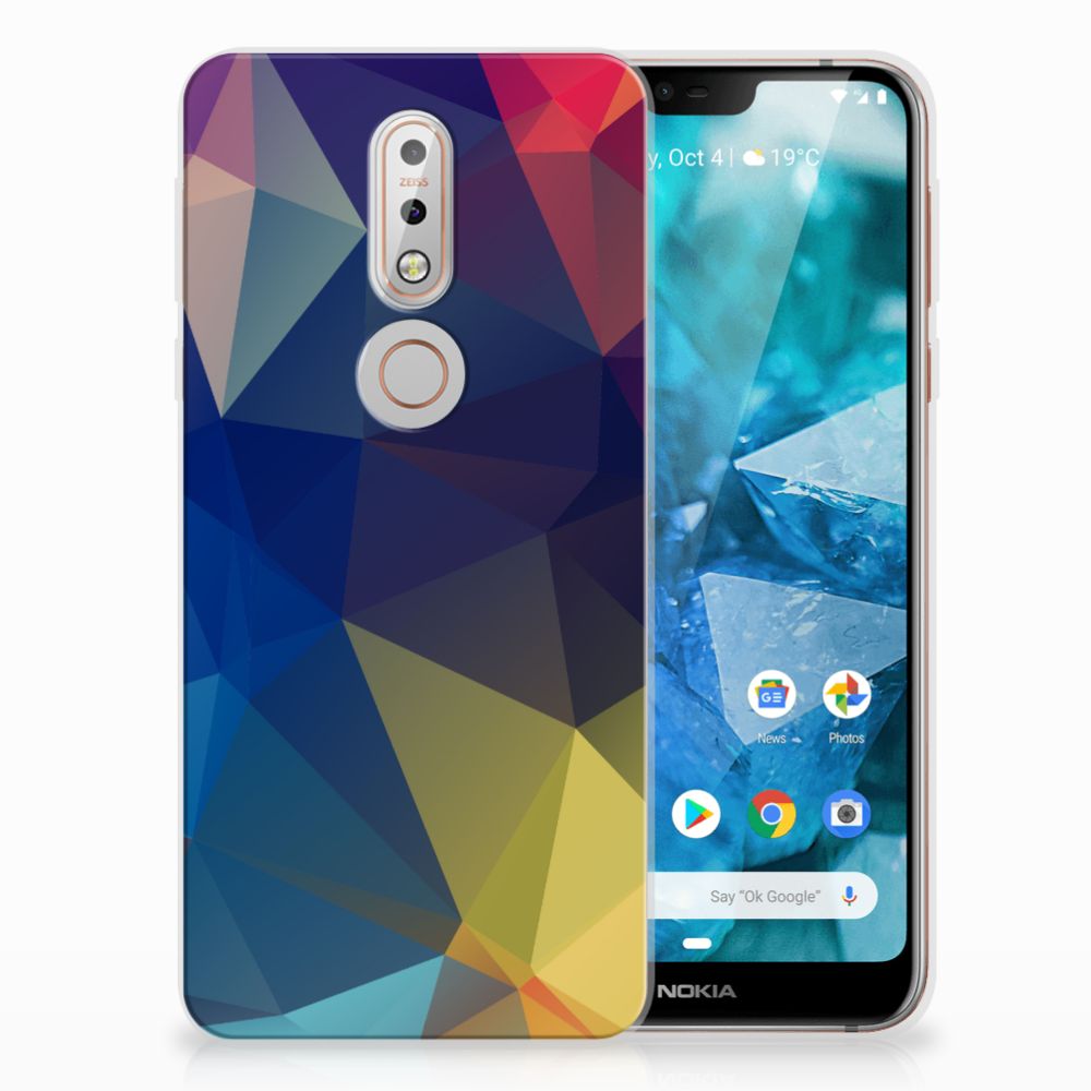 Nokia 7.1 TPU Hoesje Polygon Dark